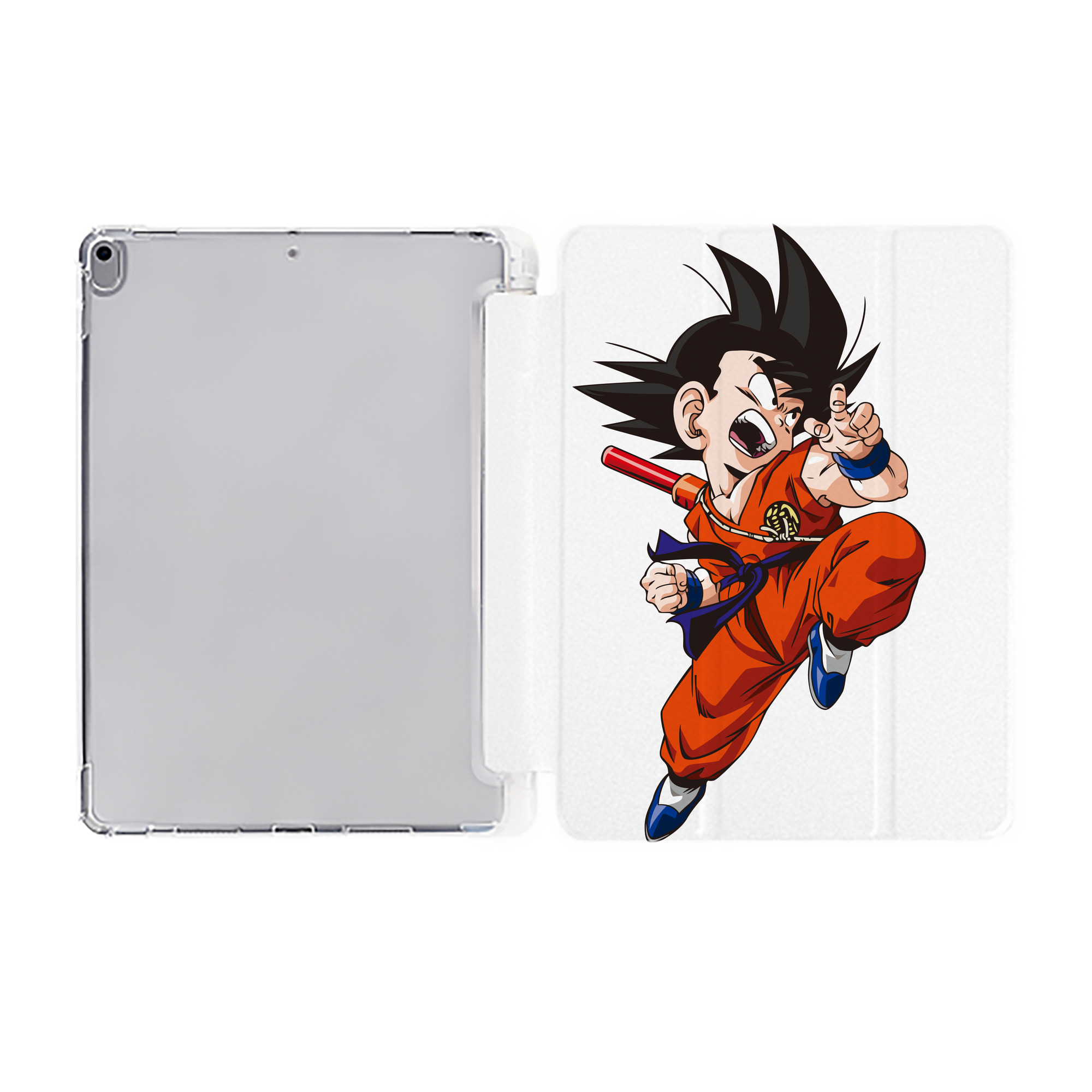（画像用） ドラゴンボール 孫悟空（そん ごくう）Son Goku カカロット DRAGON BALL Kakarotto IPad ケース ペン収納付き 三つ折りスタンド PUレザー×シリコン 対応機種9.5/10.5/10.9インチ